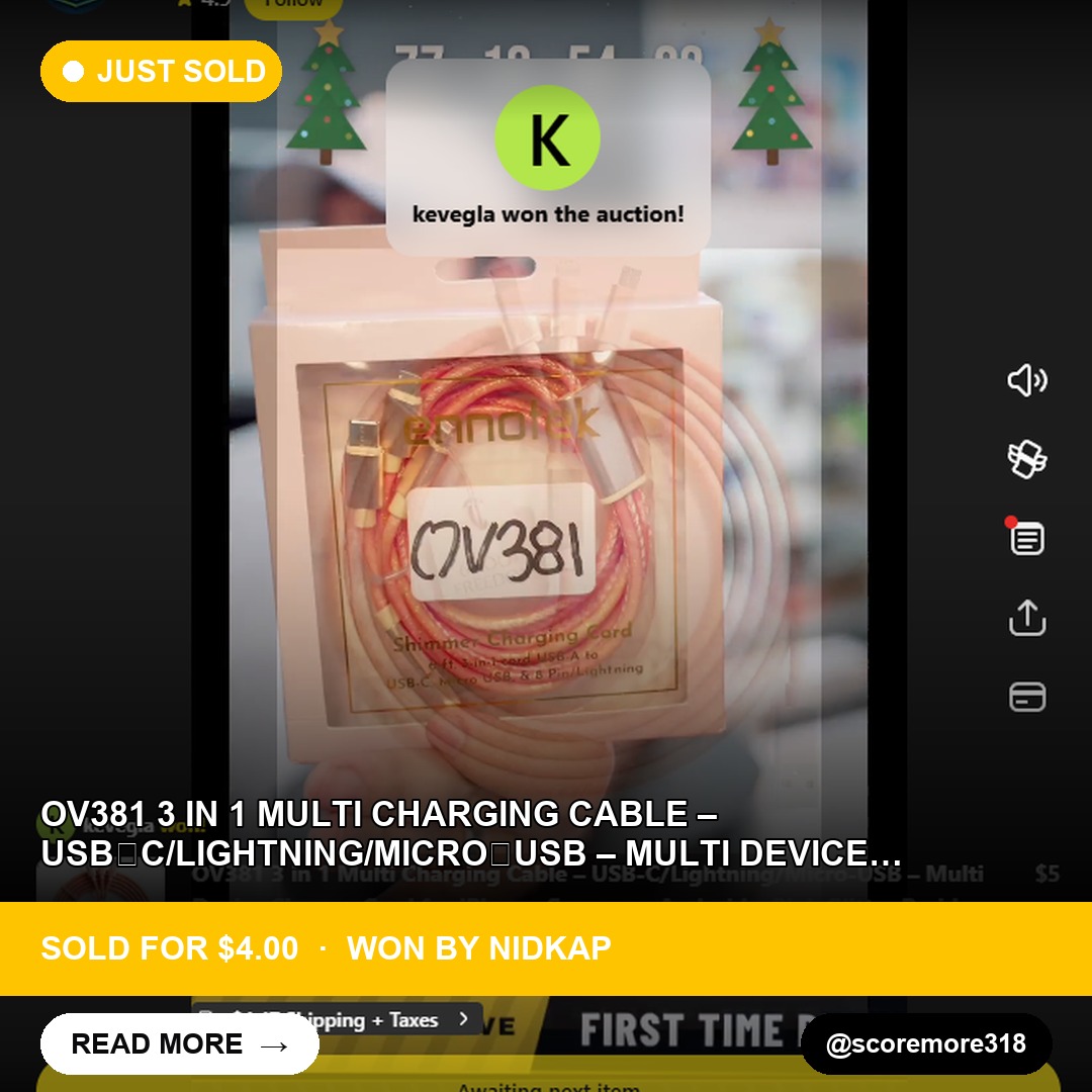 What's on Sale Today? OV381 3-in-1 Multi Charging Cable Brings Home $4