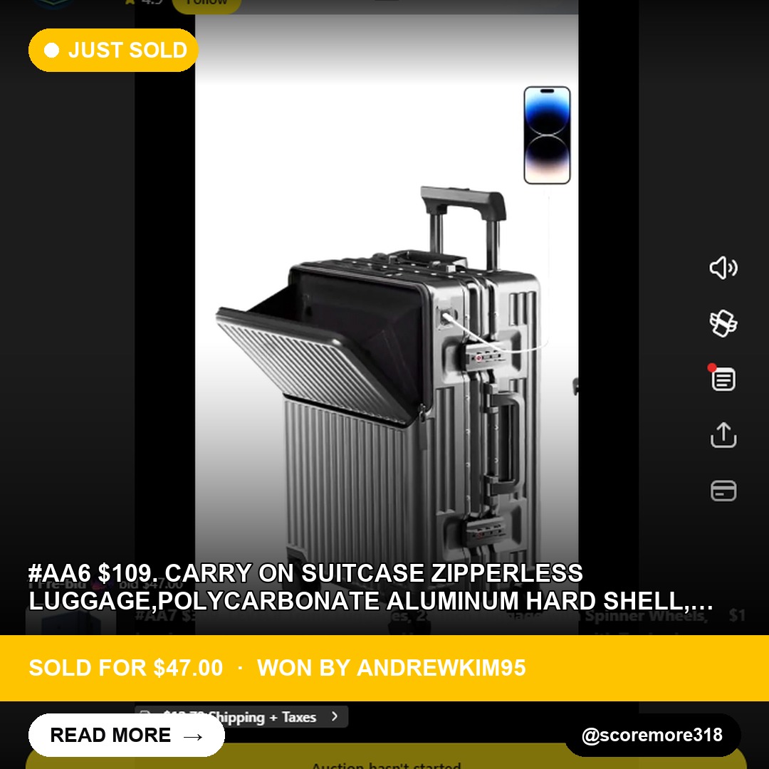 Brand New Carry-On Suitcase Scores Big in Whatnot Sale!